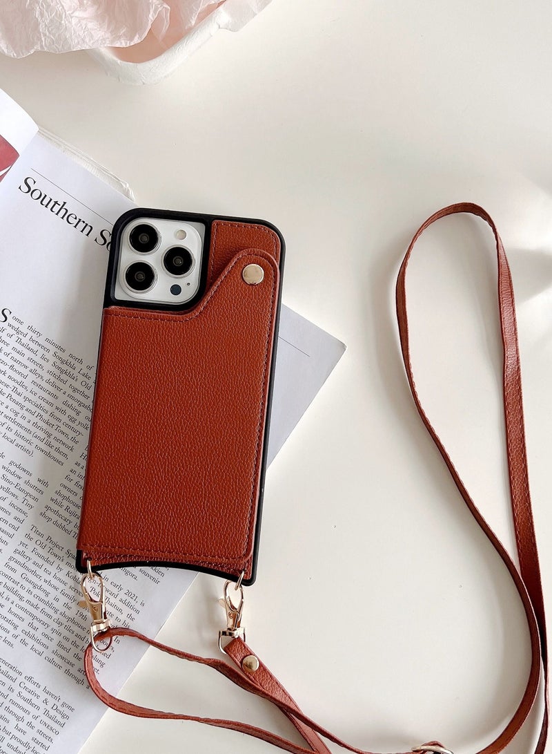 Suteni Back Cover Leather Protective Mirror Inside Mobile Phone Case for iPhone - Image 3