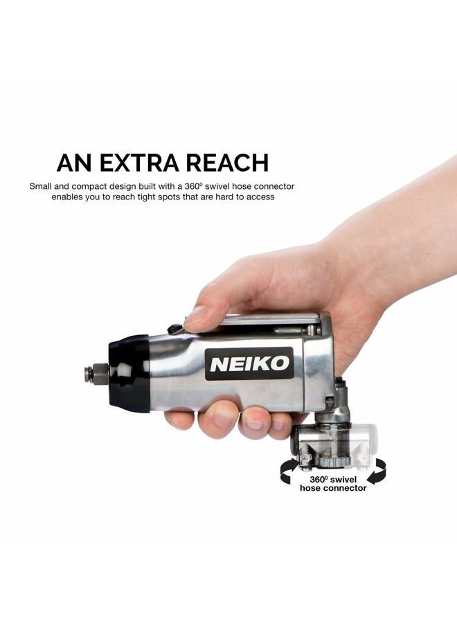 Neiko 30088A 3/8" Drive Butterfly Impact Wrench, 75 Foot/Pound High Power Outlet Air 10,000 RPM Pneumatic 1/4” Inlet 3/8” Hose Size Tool for Mechanics - Image 3