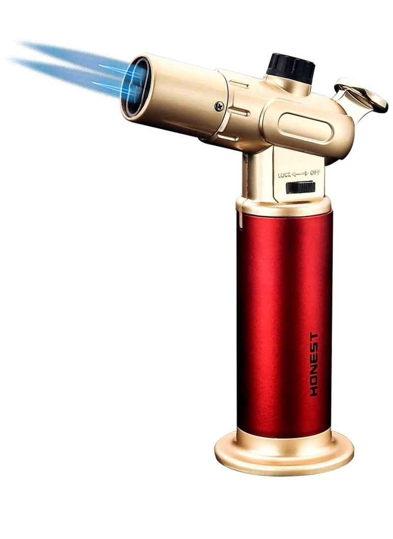 Honest - Windproof Torch Lighter Butane Refillable Gas Lighter Double Jet Flame Adjustable (Butane Gas Not Included) for Bakhoor charcoal,Candle,Cooking,Camping,Baking,BBQ - Image 1