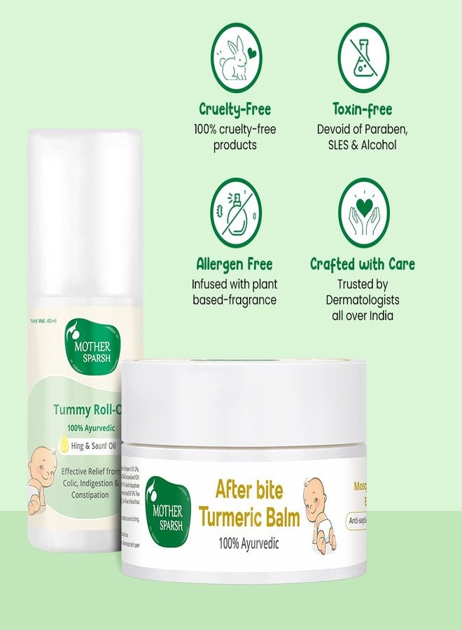 موذر سبارش مستحضر ماذر سبارش لعلاج مغص الأطفال وتحسين الهضم، تركيبة أيورفيدية 100%، يحتوي على الحلبة والشمر، 40 مل + بلسم الكركم لعلاج الطفح الجلدي ولدغات البعوض، تركيبة أيورفيدية 100% - 25 غرام - Image 4