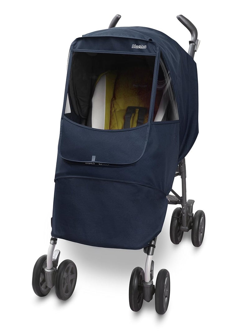 Manito Melange Alpha Stroller Weather Shield Navy - Image 1