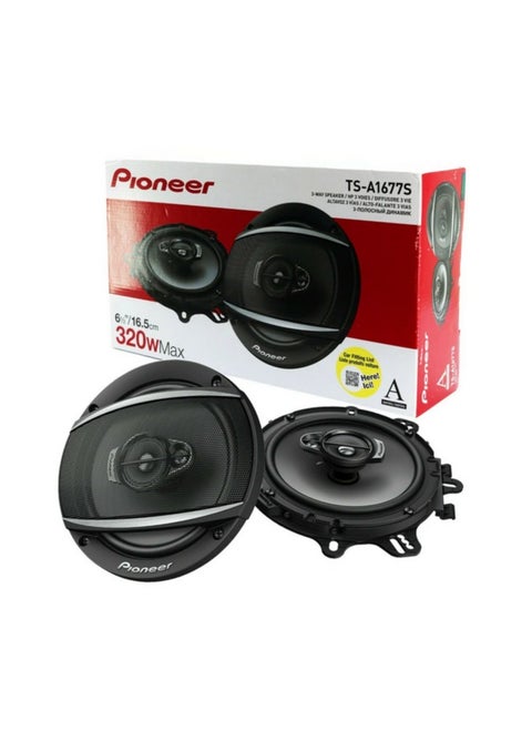 Pioneer TS-A1677S A-Series 6.5" 3-Way Coaxial 320 Watts Peak Power Car Audio Speakers
