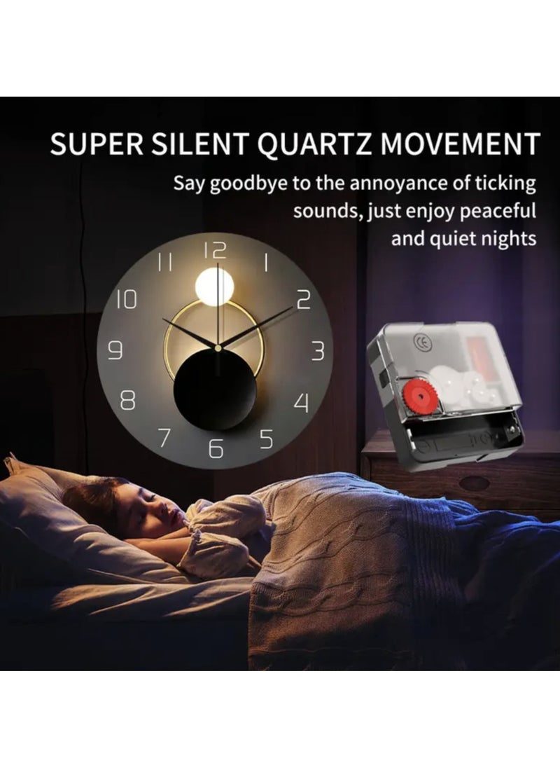 ZTEK 12-inch Wall Clock,Silent Round Classroom Clock, 3D Curved Glass Large Wall Clock,Battery Operated Decorative Wall Clocks, for Living Room Bedroom Office Wall Decoration-Black - Image 3