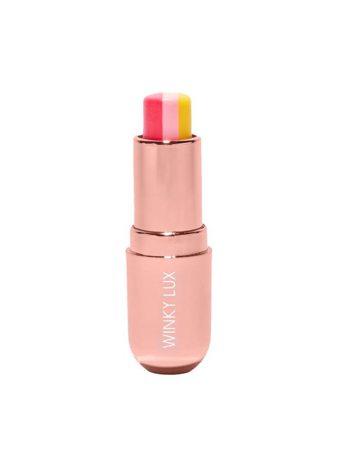 Winky Lux Pink Lemonade Tri-Color Tinted Lip Balm – Lip Care with Jojoba Oil & Vitamin E, Sheer Tint, Juicy Citrus Scent, Softens and Hydrates Dry Lips - Image 1