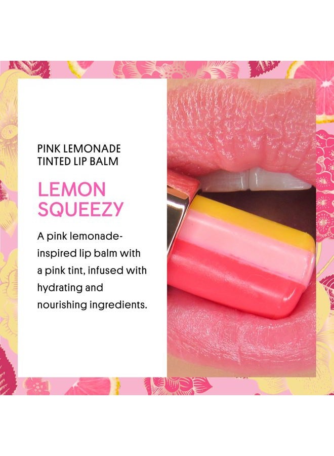 Winky Lux Pink Lemonade Tri-Color Tinted Lip Balm – Lip Care with Jojoba Oil & Vitamin E, Sheer Tint, Juicy Citrus Scent, Softens and Hydrates Dry Lips - Image 2