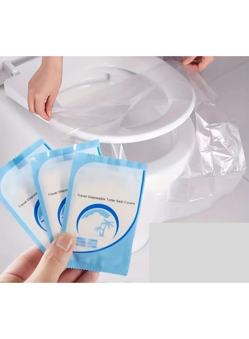الماسي مجموعة أغطية مقاعد مرحاض بلاستيكية استخدام مرة واحدة 30 قطعة واقي صحي للسفر والحمامات العامة - Image 2