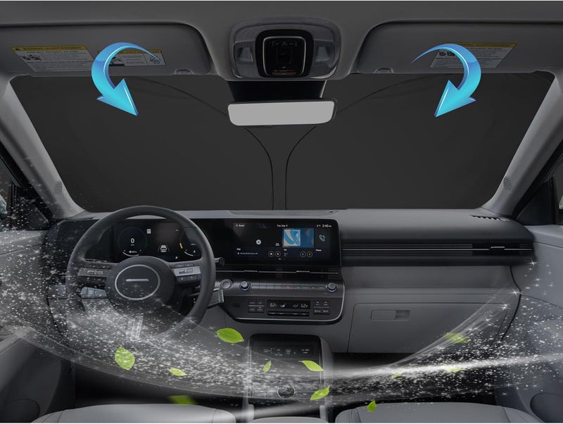 SKTU Sun Shade for Windscreen Compatible with Hyundai Kona SX2 2024 2025 Indoor Foldable Windscreen Cover - Image 2