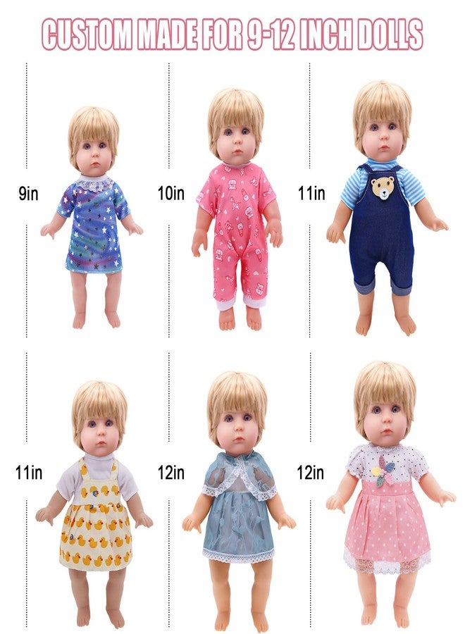 MLcnleS Alive Doll Clothes and Accessories - Baby Doll Dresses Fit for 10 11 12 Inch Girl Dolls, 6 Sets Doll Outfits Include Doll Dresses, Pajamas, One-Piece Suit, Jumpsuits, for Girls Gifts Christmas - Image 5