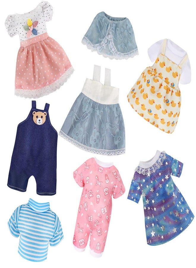 MLcnleS Alive Doll Clothes and Accessories - Baby Doll Dresses Fit for 10 11 12 Inch Girl Dolls, 6 Sets Doll Outfits Include Doll Dresses, Pajamas, One-Piece Suit, Jumpsuits, for Girls Gifts Christmas - Image 1
