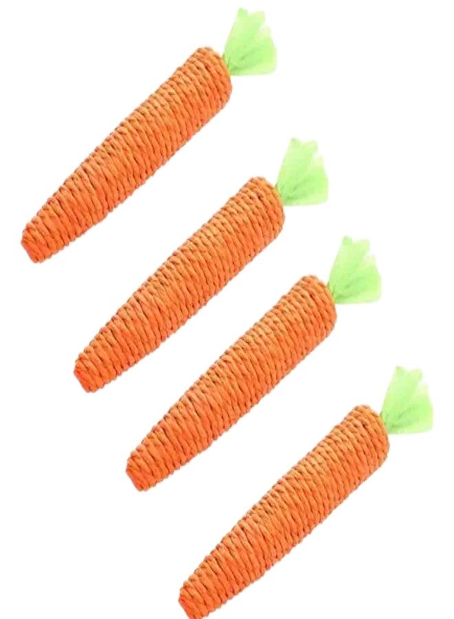 WLngtv 4Pcs Orange Natural Interactive Sisal Carrot Cat Toys,Cat Dental Chew Toy Kitten Teething Toys for Indoor Cats Interactive Toys - Image 1