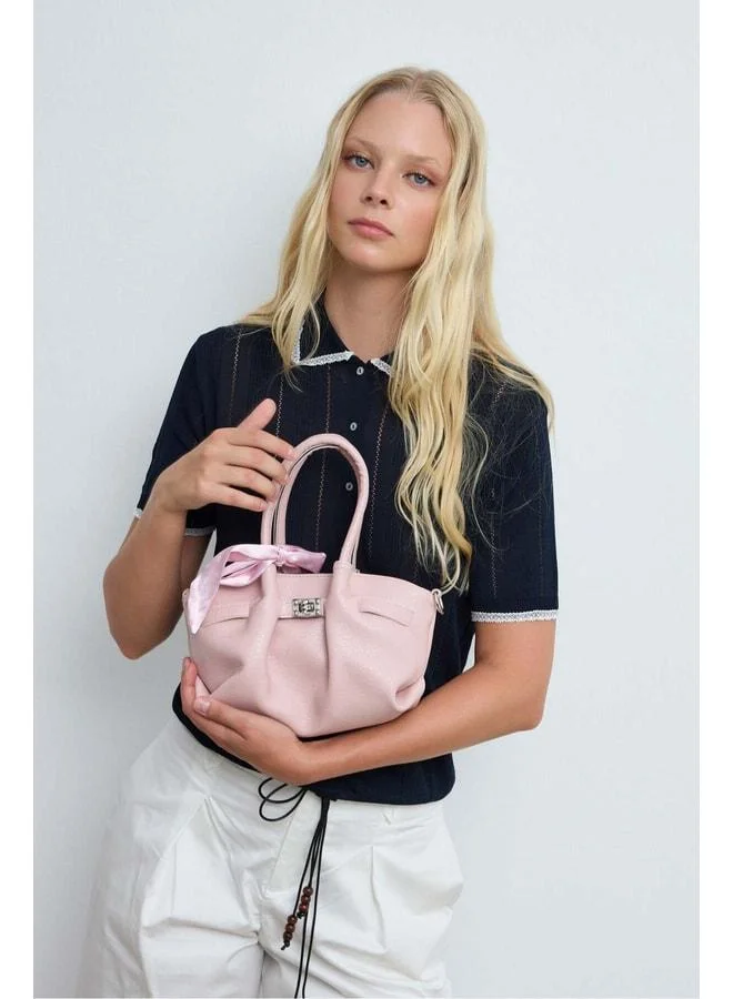 Pier Fular Detailed Handbag and Crossbody Bag – Powder Pink.