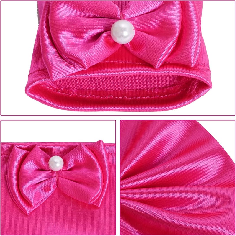 Yolyoo Girls Princess Gloves,Girl White Long Satin Princess Dress Up Diamonds Bows Gloves for Birthday,Wedding, Costume Party - Image 3