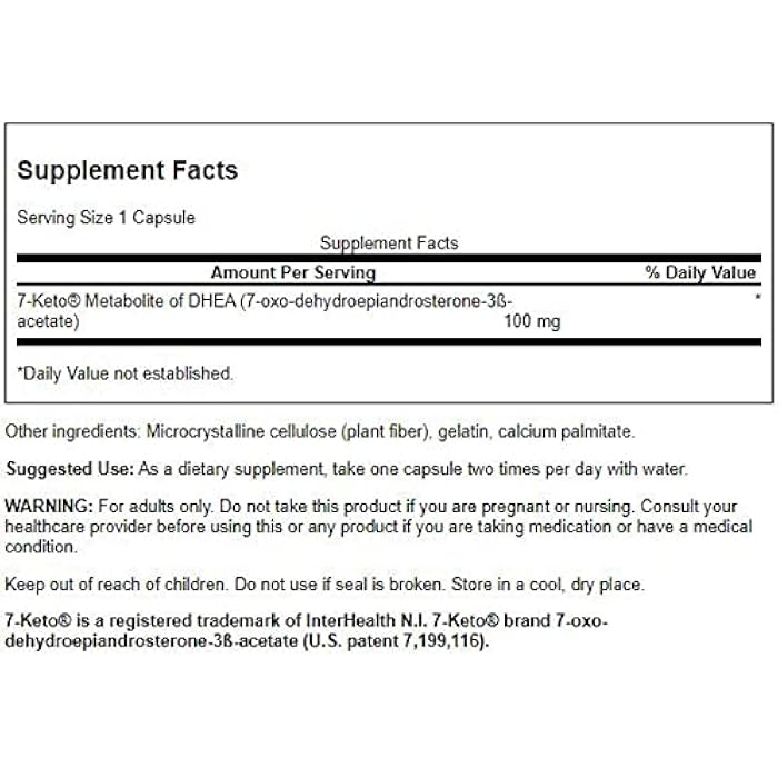 Swanson Diet 7-Keto DHEA 100 MG 30 CAPS - Image 2