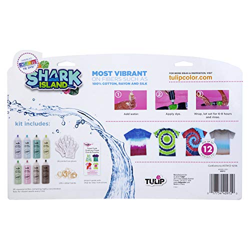 Tulip One-Step Tie-Dye Kit Shark Island Set, Easy for Beginner Skill Levels, 8 Easy Squeeze, Pre-Filled Bottles, Beachy Blue Colors - Image 2