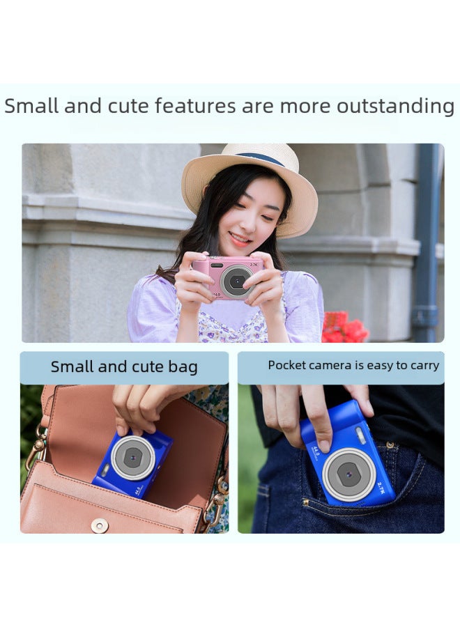 Generic Student Camera Digital Self-contained Flash Entry-level CCD HD Junior High School Student Cute Phase-Body Color:Black +8G Memory Card + Card Reader + Cartoon Stickers  - Image 4