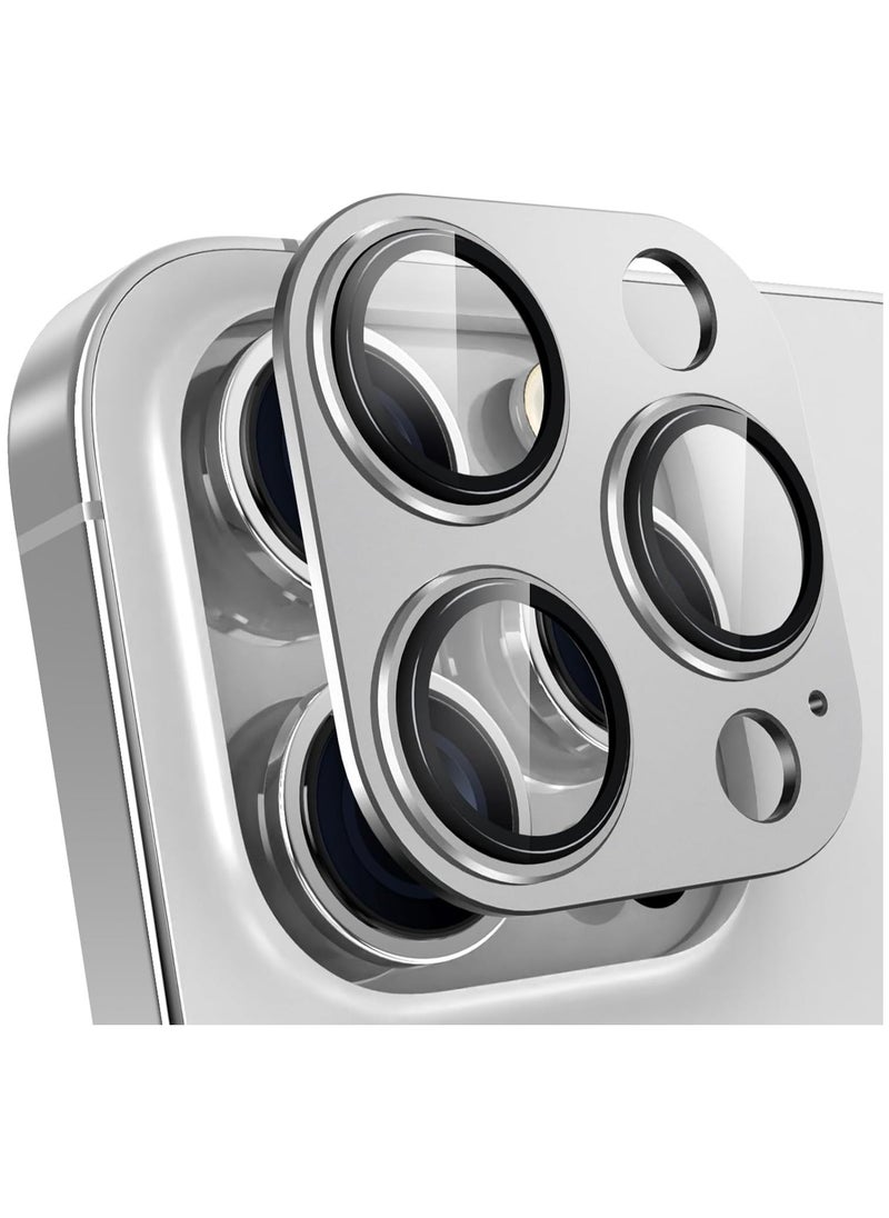 Raxoom Camera Lens Protector for iPhone 15 Pro 6.1in iPhone 15 Pro Max 6.7in,9H tempered glass Integrated full coverage Camera Cover for iPhone 15 Pro iPhone 15 Pro Max[White Titanium] - Image 1