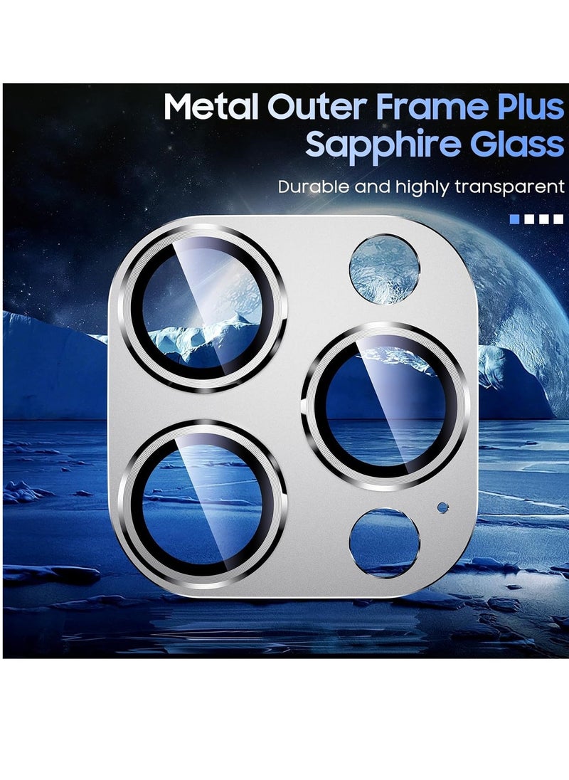 Raxoom Camera Lens Protector for iPhone 15 Pro 6.1in iPhone 15 Pro Max 6.7in,9H tempered glass Integrated full coverage Camera Cover for iPhone 15 Pro iPhone 15 Pro Max[White Titanium] - Image 3
