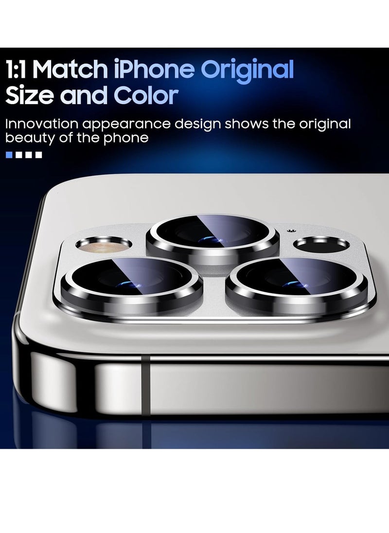 Raxoom Camera Lens Protector for iPhone 15 Pro 6.1in iPhone 15 Pro Max 6.7in,9H tempered glass Integrated full coverage Camera Cover for iPhone 15 Pro iPhone 15 Pro Max[White Titanium] - Image 4