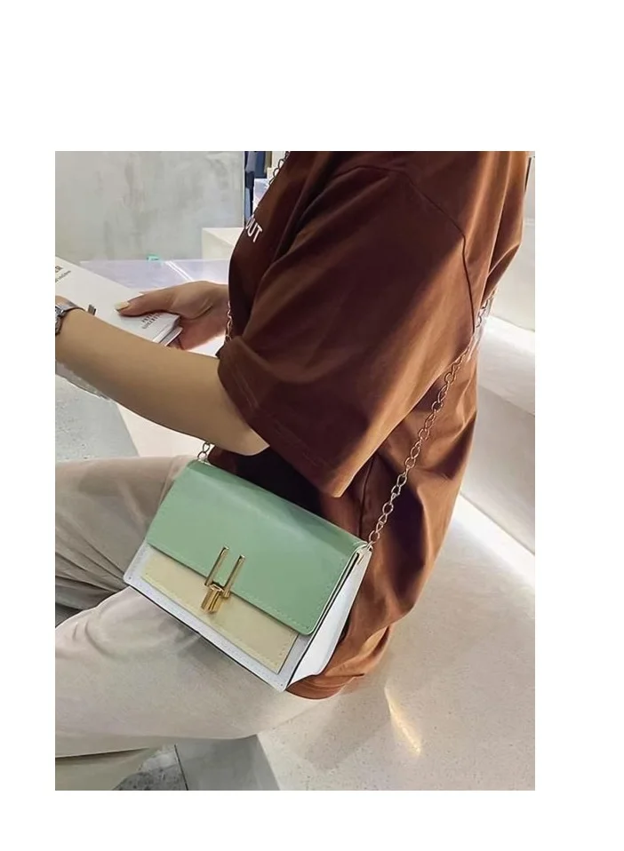 Haute Sauce Colour block Sling Bag with Push Lock