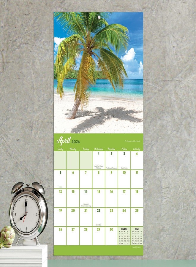 TF Publishing 2026 Tropical Beaches Mini Calendar with Monthly Grids for Appointments and Scheduling - Vertical Small Wall Calendar 2026 w/Premium Gloss Paper for Home and Office Organization - 7x7in - Image 5