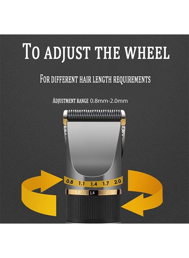 مقص شعر كهربائي للرجال، مجموعة مشط قابلة للتعديل للمحترفين، آلة حلاقة قابلة لإعادة الشحن بمدة تشغيل تصل إلى 180 دقيقة، قابلة للغسل - Image 4