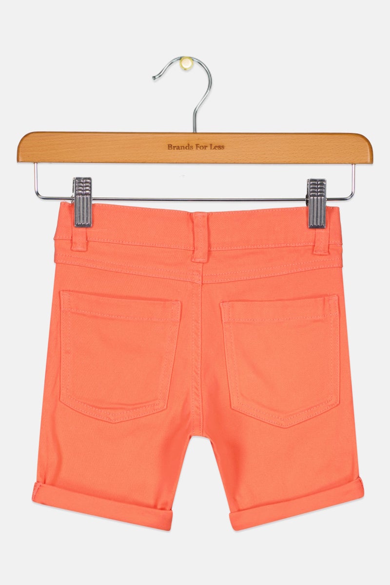 NAME IT Kids Boy Plain Denim Shorts, Orange - Image 2