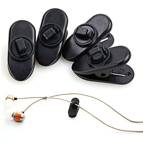 Linwnil Clips for Earphone Wire,360 Degree Rotate Headphone Mount Cable Clothing Clip, Use for Fixing Headphone Wire,Black & White (20Pcs/Pack) - Image 5