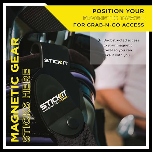 STICK-IT STICKIT Magnetic Golf Bag Landing Pad I Metal Bag Clip for Quick and Easy Use of Magnetic Golf Gear & Accessories with Convenient Positioning on Your Golf Bag - Image 4
