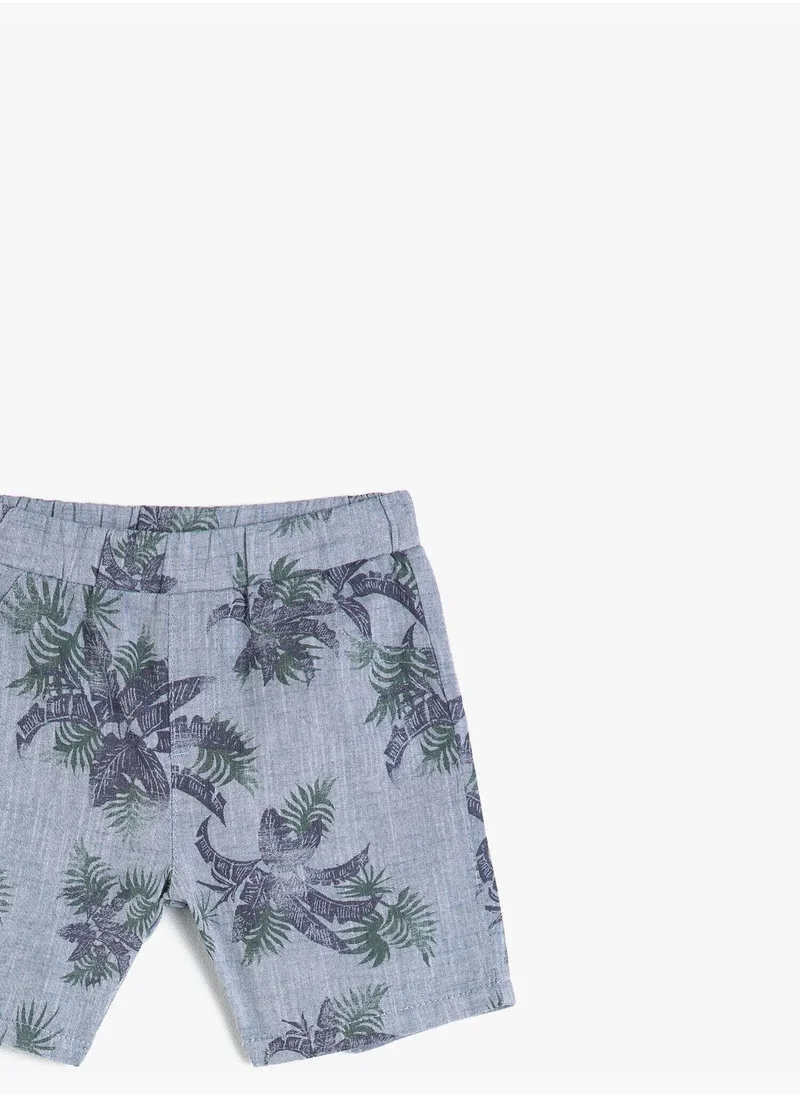 KOTON Medium Rise Patterned Shorts