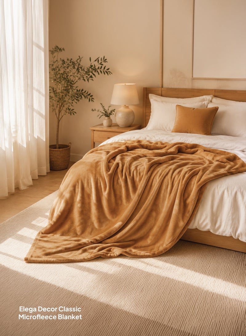 Elega Decor Flannel Blanket – Single (150x200 cm) – Solid Orange | Ultra-Soft, Premium Brushed Polyester, All-Season Comfort - Image 4