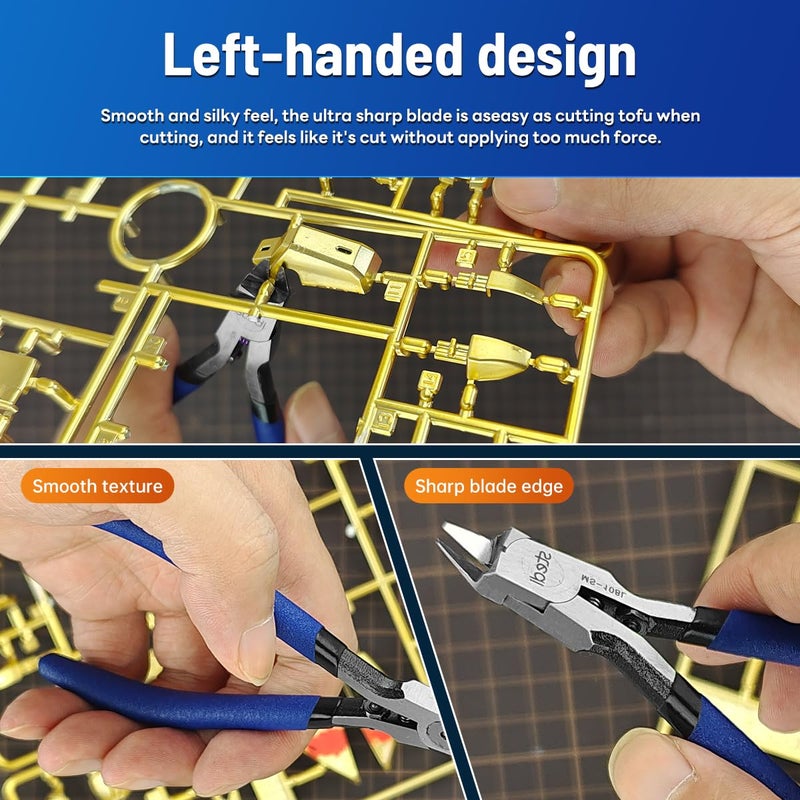 Stedi Ultimate Model Nippers [Left Hand Version] Sprue Cutter Ultra-Thin Single-Edged Hobby Nipper For Gundam Repairing Plastic Model And Miniature Model  5-Inch - Image 2