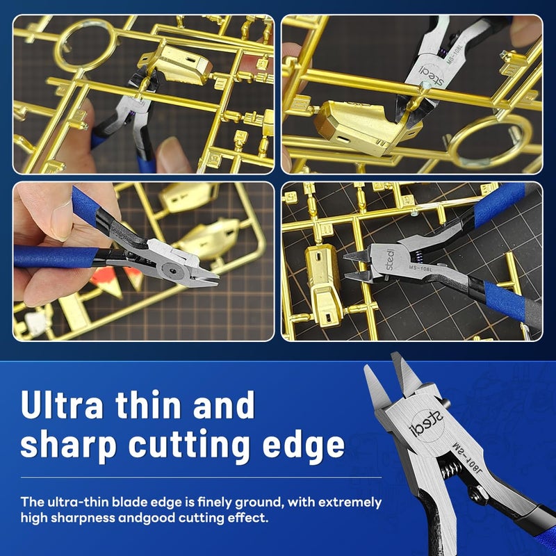 Stedi Ultimate Model Nippers [Left Hand Version] Sprue Cutter Ultra-Thin Single-Edged Hobby Nipper For Gundam Repairing Plastic Model And Miniature Model  5-Inch - Image 3