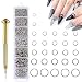 DANNEASY 1070pcs Nail Art Dangle Charm Piercing Tool Hand Drill Nail Piercing Charms Jump Rings Connectors Nail Accessories Jump Ring for Jewelry Craft Making Nail Art Supplies(Silver) - Image 2