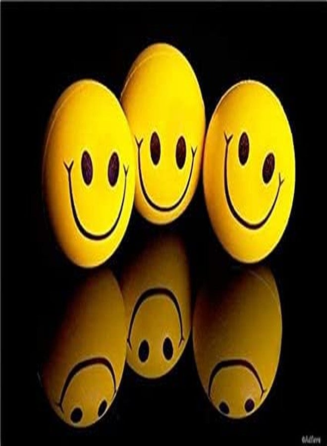 V4L Cute and Smiley Emoji Rubber Balls | Face Stress Reliver Squeeze Soft Ball for Kids Pack of (24) - Image 3