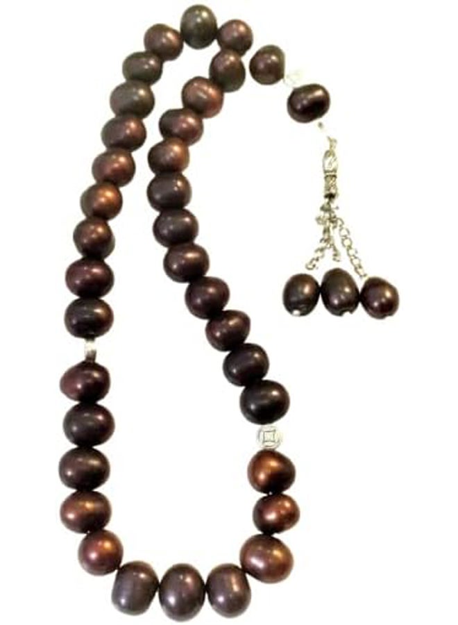Handmade Pearls 33 Beads Rosary (Natural Brown) - Image 1