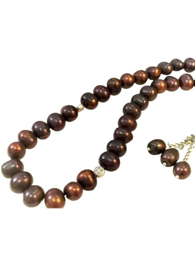 Handmade Pearls 33 Beads Rosary (Natural Brown) - Image 2