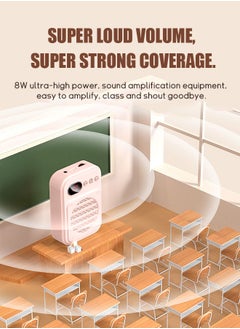 Beyond Voice Amplifier with Wired Microphone Headset, Portable Rechargeable Pa System Speaker Personal Speech Amplifier, Loudspeaker (Pink)  - Image 5