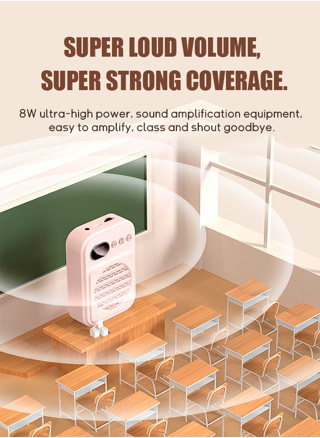 Beyond Voice Amplifier with Wired Microphone Headset, Portable Rechargeable Pa System Speaker Personal Speech Amplifier, Loudspeaker (Pink)  - Image 5