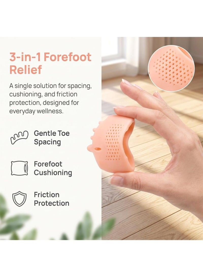 PULUZ 3Pairs 3 in 1 Pro Toe Straighteners, Silicone Toe Spacers, Breathable Design, Five-Toe Separator, Toe Spacing Support, Forefoot Cushioning, Relief Foot and Bunion Pain, Reusable Foot Care - Image 3