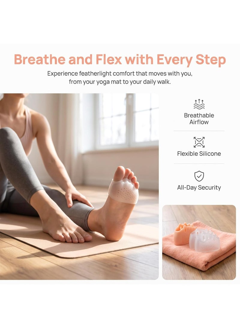 PULUZ 3Pairs 3 in 1 Pro Toe Straighteners, Silicone Toe Spacers, Breathable Design, Five-Toe Separator, Toe Spacing Support, Forefoot Cushioning, Relief Foot and Bunion Pain, Reusable Foot Care - Image 4