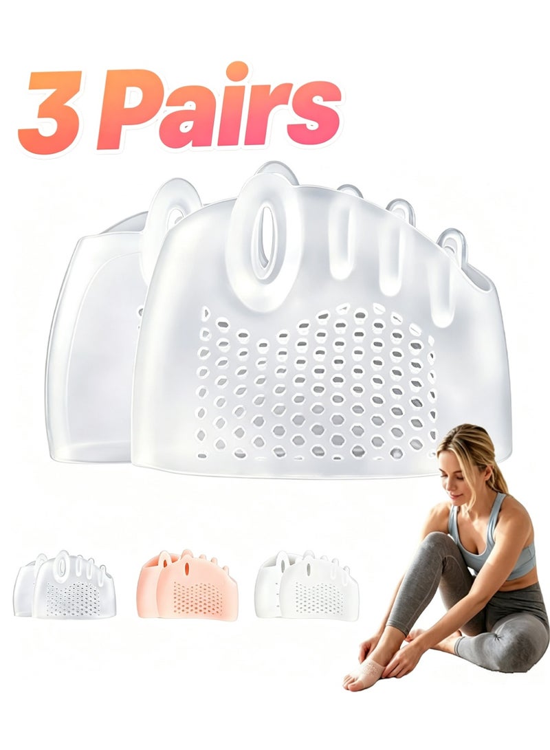 PULUZ 3Pairs 3 in 1 Pro Toe Straighteners, Silicone Toe Spacers, Breathable Design, Five-Toe Separator, Toe Spacing Support, Forefoot Cushioning, Relief Foot and Bunion Pain, Reusable Foot Care - Image 1