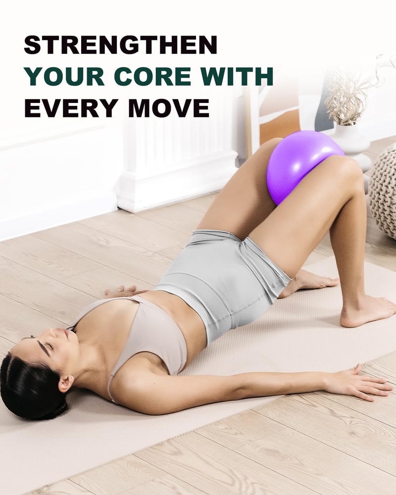 Trideer 9-Inch Pilates Exercise Ball for Yoga & Core Training, Small Stability Ball with Guide for Physical Therapy, Balance, Stretching, Gym and Home Use - Image 3
