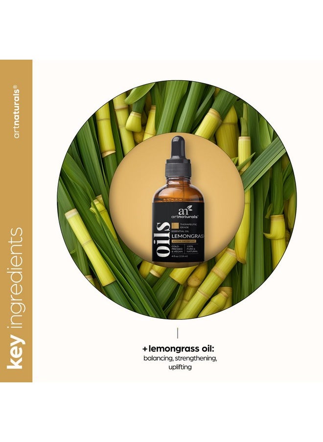 artnaturals Artnaturals Lemongrass Essential Oil (4.0 Fl Oz / 118ml)- 100% Pure Therapeutic Grade - Premium Undiluted Lemon Grass Oil - for Diffuser - Aromatherapy  - Image 4