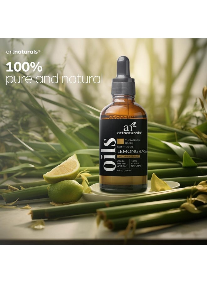 artnaturals Artnaturals Lemongrass Essential Oil (4.0 Fl Oz / 118ml)- 100% Pure Therapeutic Grade - Premium Undiluted Lemon Grass Oil - for Diffuser - Aromatherapy  - Image 5