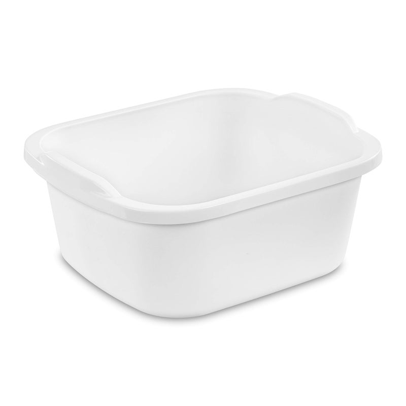Tribello Tribello Plastic Wash Tub Dishpan Basin and Foot Bath for Soaking Feet Laundry Hand Wash Bucket Dish Pans for Washing and Storage Cleaning Supplies  12 Quarts  Heavy Duty  Made in USA White