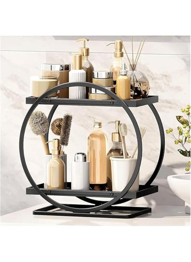 TRASSLE 2 Tier Perfume Organizer for Dresser, Bathroom Counter Organizer, Makeup Organizer Countertop for Vanity, Skincare Organizer Perfume Holder Tray Cosmetic Display Rack, Gifts for Women  - Image 1
