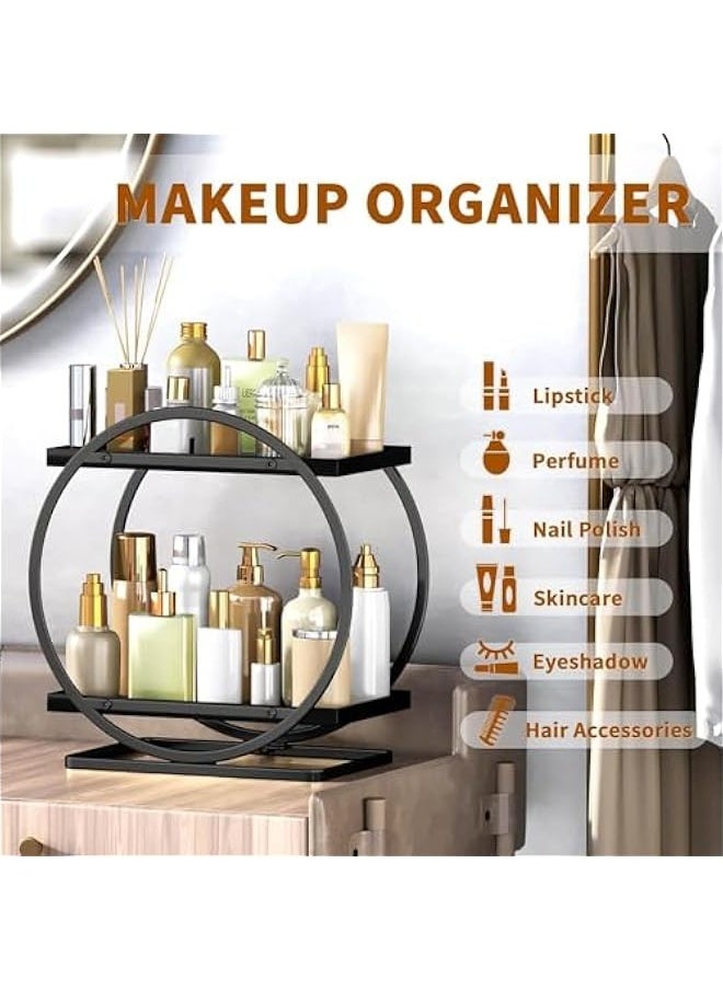 TRASSLE 2 Tier Perfume Organizer for Dresser, Bathroom Counter Organizer, Makeup Organizer Countertop for Vanity, Skincare Organizer Perfume Holder Tray Cosmetic Display Rack, Gifts for Women  - Image 4