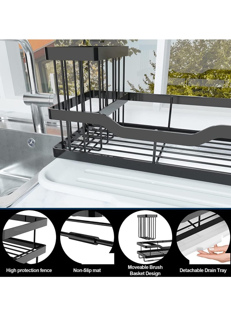 Arabest Kitchen Sink Shelf,Soap Sponge Drain Rack Holder,304 Self-Drainage Kitchen Sink Caddy,Rustproof Waterproof Quick Drying Dish Sponge Organizer,Bathroom Accessorie(Black) - Image 5