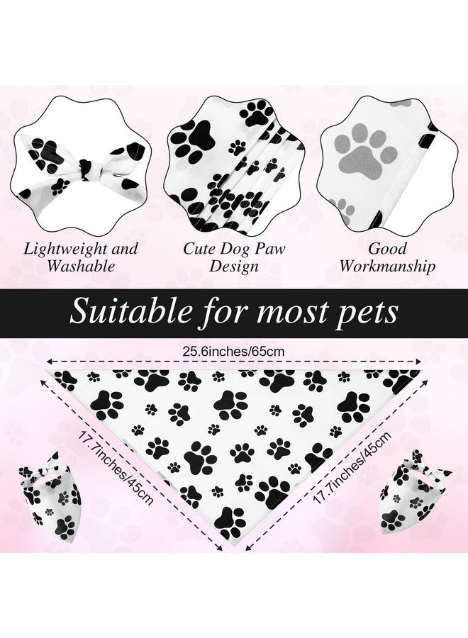 Sanwuta 20 Pack Paw Print Dog Bandanas Bulk for Dogs Triangle Scarf Bibs Kerchief Pet Bandanas Set for Small Medium Large Puppy Cats Pet Costume Accessories Decoration - Image 3
