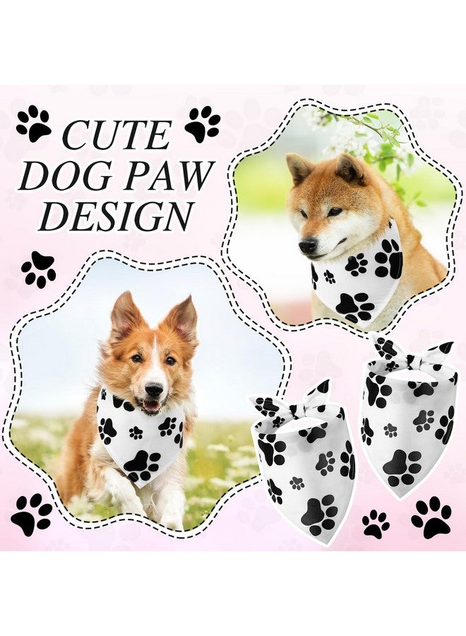 Sanwuta 20 Pack Paw Print Dog Bandanas Bulk for Dogs Triangle Scarf Bibs Kerchief Pet Bandanas Set for Small Medium Large Puppy Cats Pet Costume Accessories Decoration - Image 2